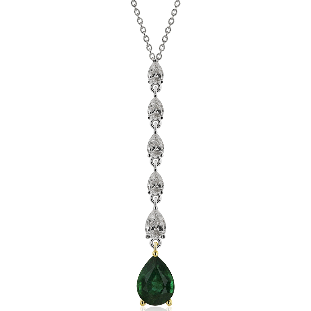 1,94 Ct. Diamond Emerald Pendant